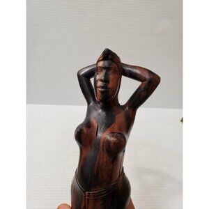 Vintage Wooden Nude Lady Nutcracker Risque Naked Woman Carved Wood Tiki Bar